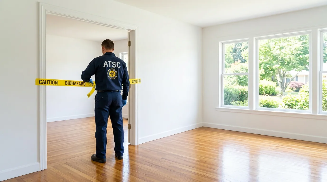 Certified biohazard cleanup crew performing Trauma Scene Cleanup in Brownsburg